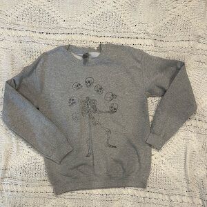 Gray Skeleton Graphic Sweatshirt